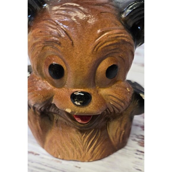 Vintage Chalkware Bear coin bank Wall Hanging Piggy Bank ceramic vintage bear ba - Picture 9 of 10